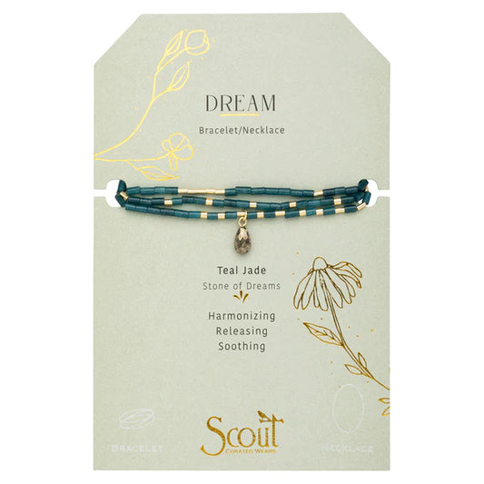 Scout | Teardrop Stone Wrap - Teal Jade/Pyrite/Gold - Stone of Dreams