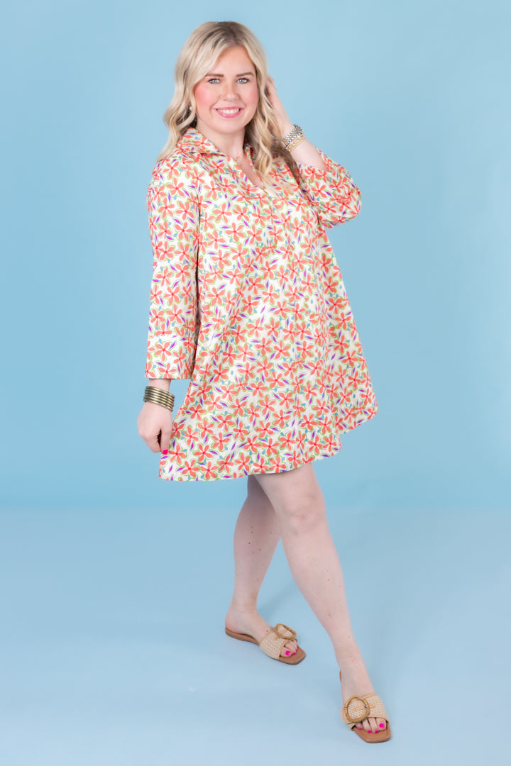 English Factory | Print A-Line Kaftan Collar Dress