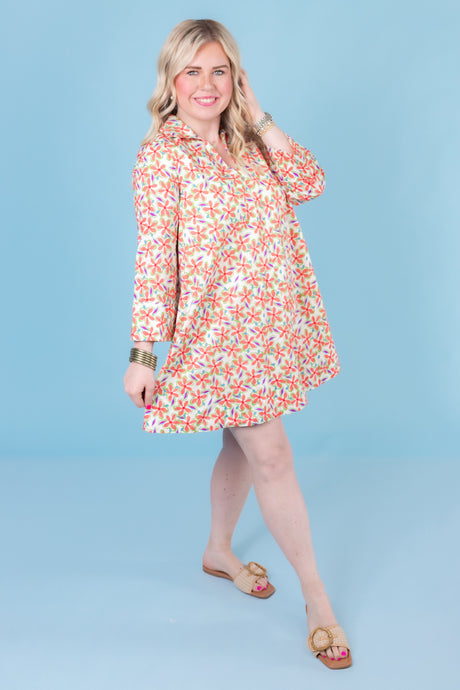 English Factory | Print A-Line Kaftan Collar Dress
