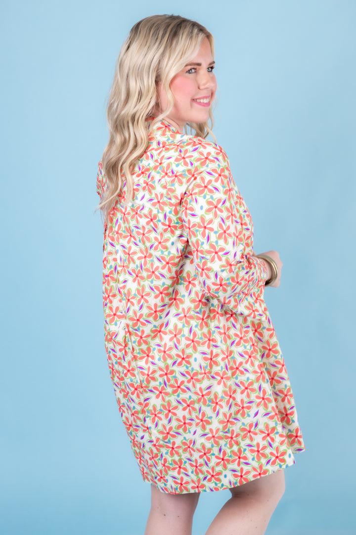 English Factory | Print A-Line Kaftan Collar Dress