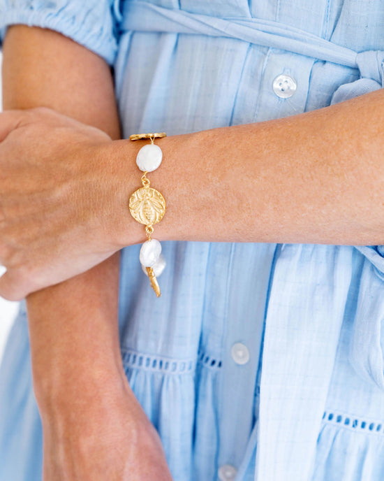 Susan Shaw | Bee + Coin Pearl Bracelet