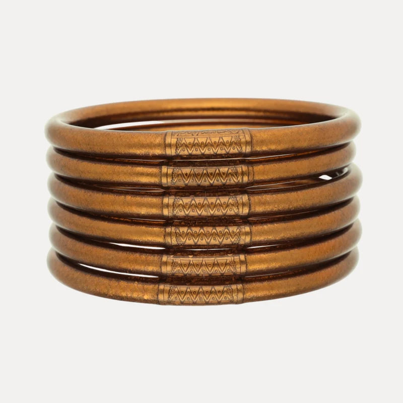 BuDhaGirl | Saddle All Weather Bangles® (Set of 6) - Serenity Prayer