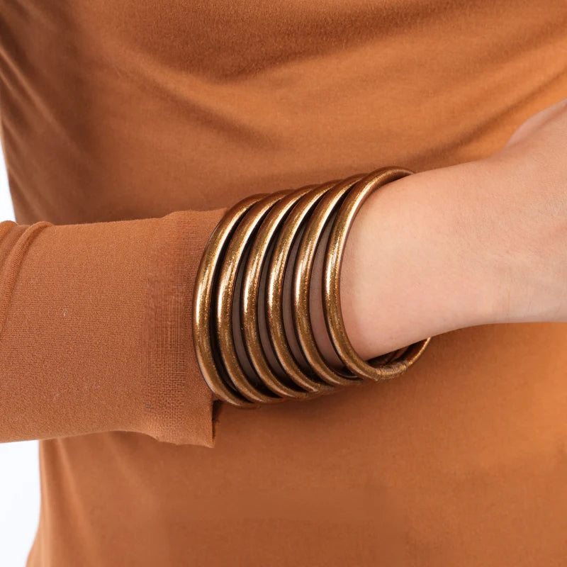 BuDhaGirl | Saddle All Weather Bangles® (Set of 6) - Serenity Prayer