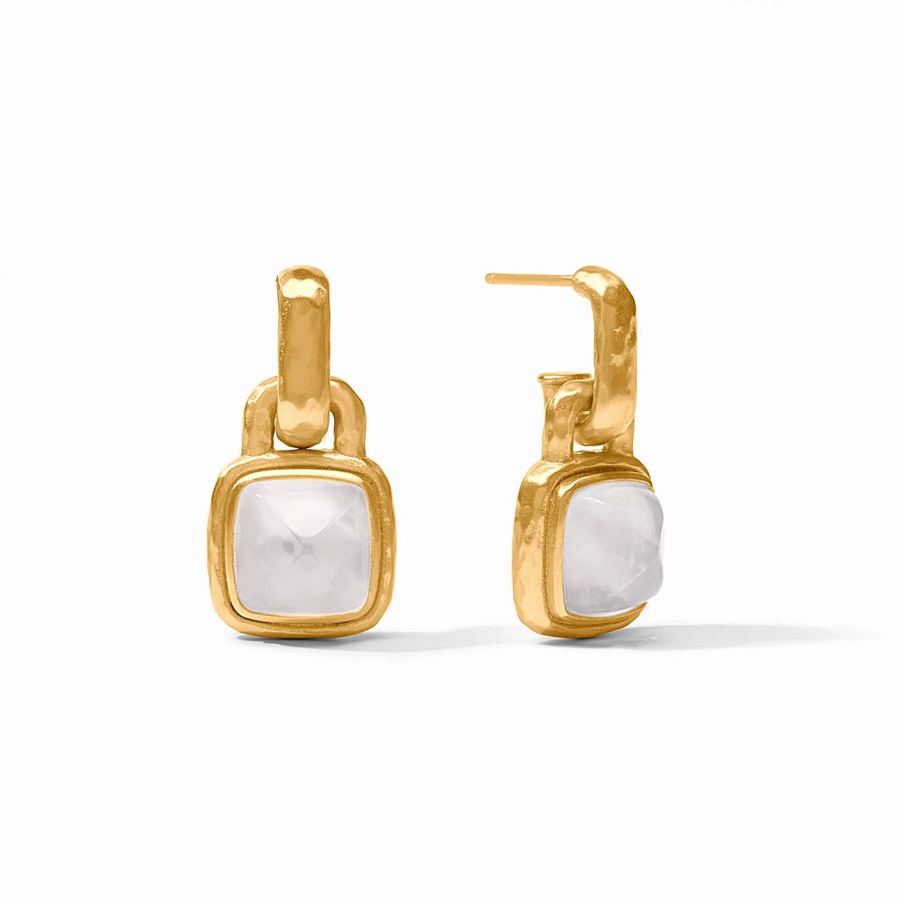 Julie Vos | Sahara Hoop & Charm Earring in Iridescent Clear Crystal