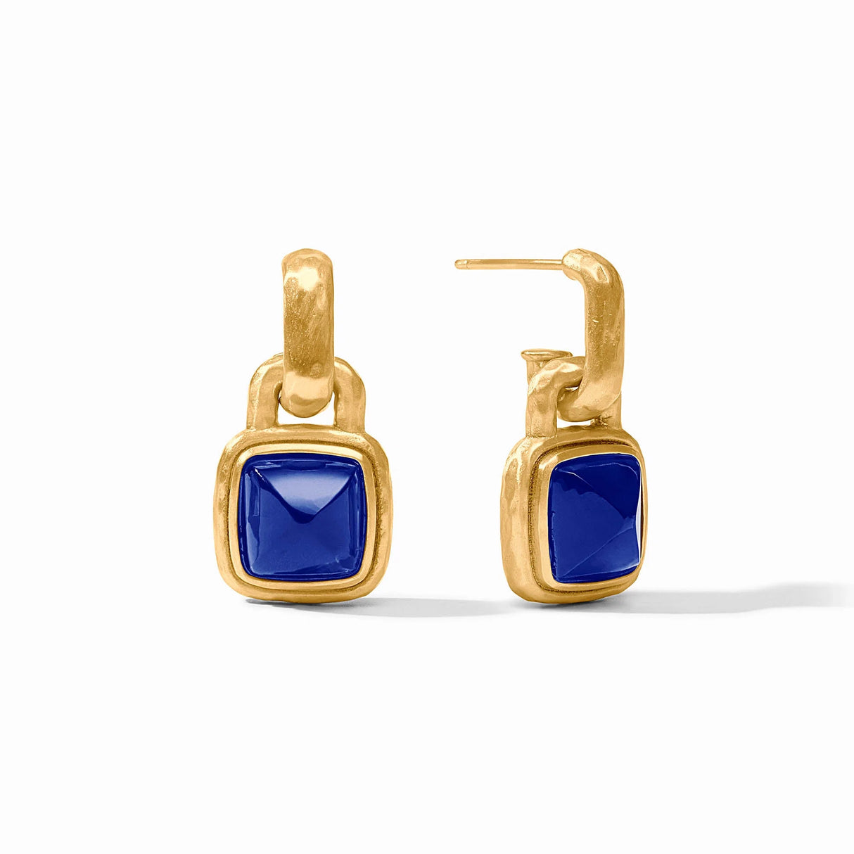Julie Vos | Sahara Hoop & Charm Earring in Iridescent Sapphire Blue