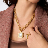 Julie Vos | Sahara Statement Necklace in Iridescent Clear Crystal