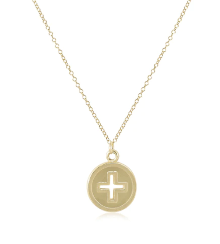 Load image into Gallery viewer, 16&amp;quot; Necklace Gold - Signature Cross Gold Disc

