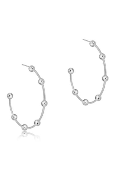 Enewton | Beaded Simplicity 1.5" Sterling Post Hoop - 4mm Sterling