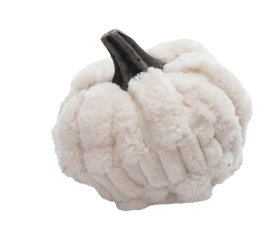 Mini Plush Velvet Neutral Pumpkins