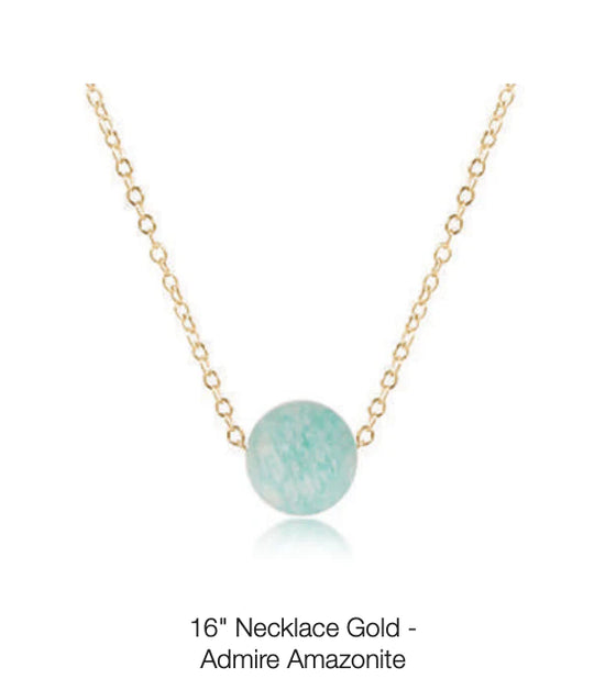 16" Necklace Gold - Admire Amazonite