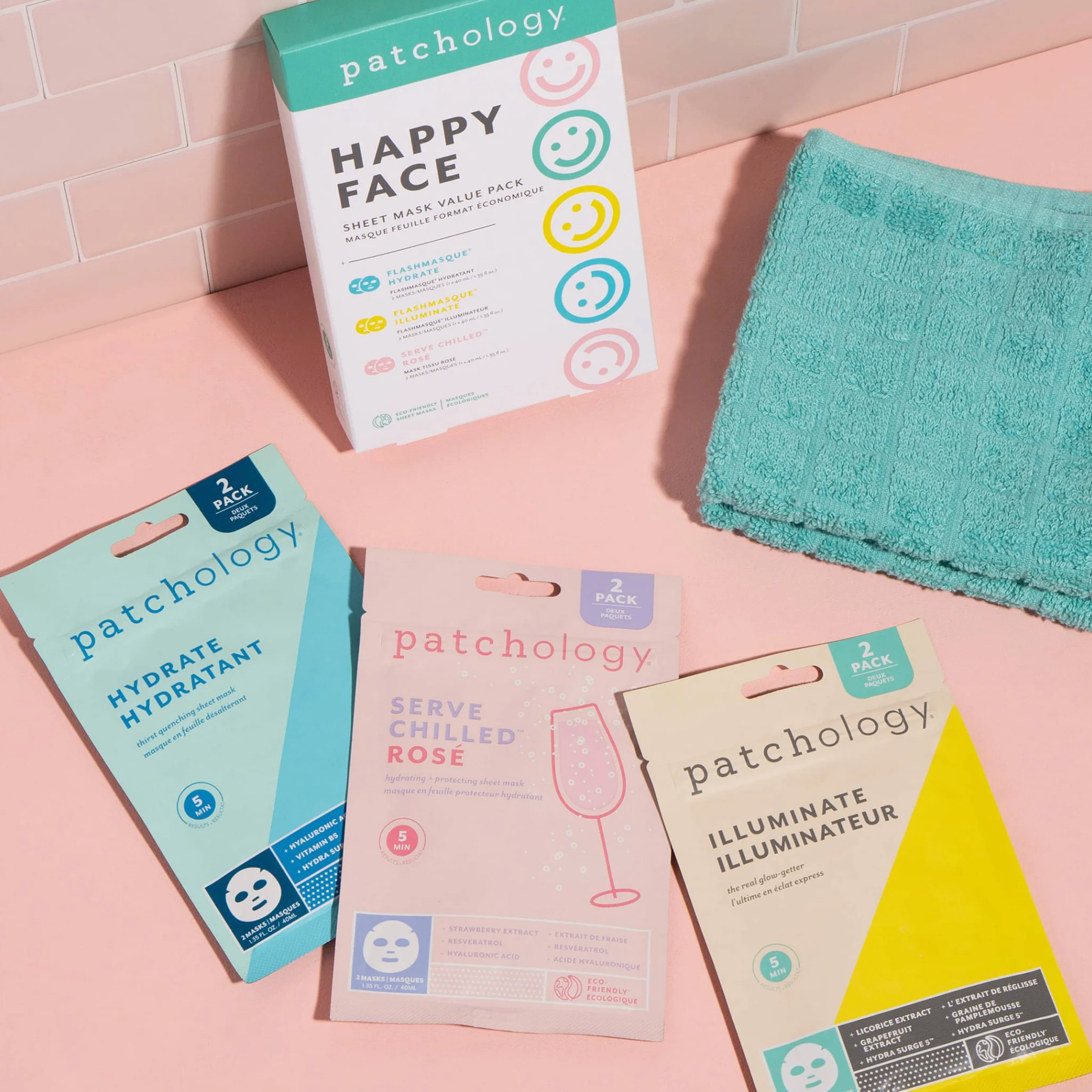 Patchology | Happy Face Sheet Mask Kit (6 Pack)