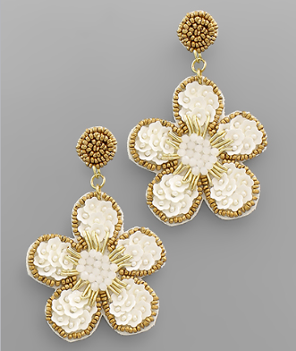 Bead Flower Earrings