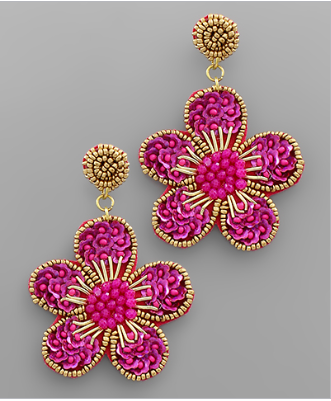 Bead Flower Earrings