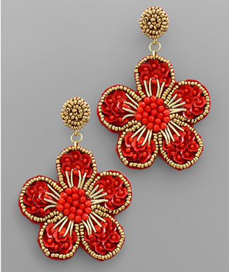 Bead Flower Earrings