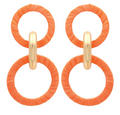 Wrapped Raffia Link 2 Drop Earrings