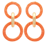 Wrapped Raffia Link 2 Drop Earrings