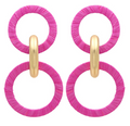 Wrapped Raffia Link 2 Drop Earrings