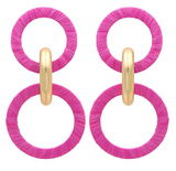 Wrapped Raffia Link 2 Drop Earrings