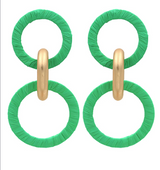 Wrapped Raffia Link 2 Drop Earrings