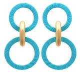 Wrapped Raffia Link 2 Drop Earrings