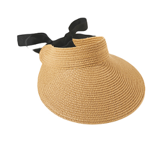 Straw Visor with Ribbon