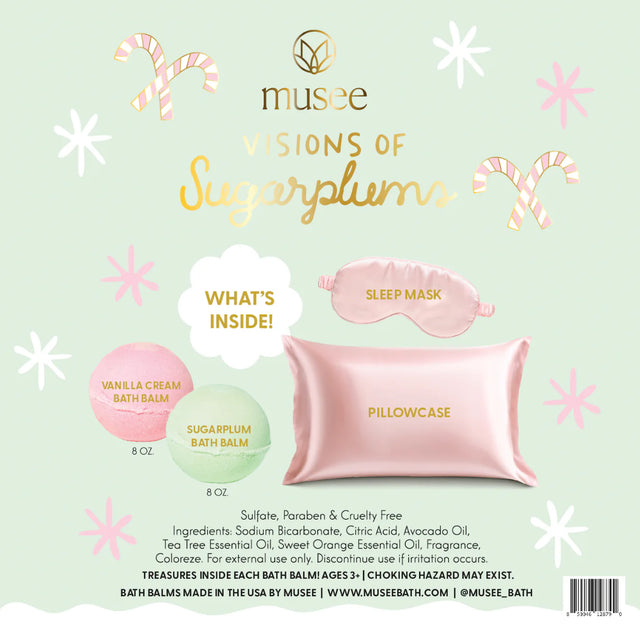 Musee Bath | Visions Of Sugarplums Bath Balm, Pillowcase & Eye Mask Set