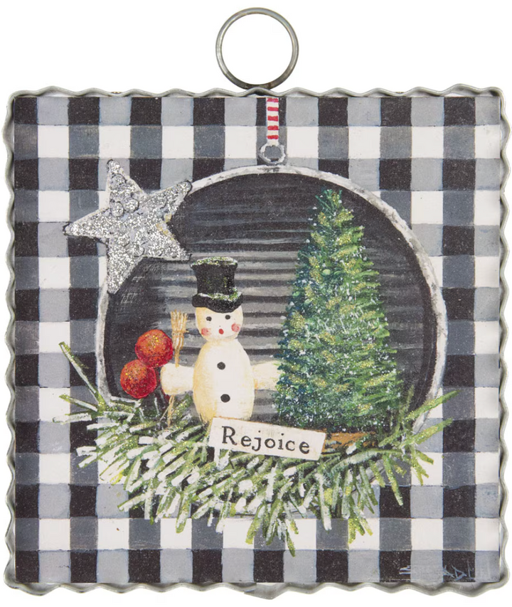 Mini Vintage Rejoice Snowman Print