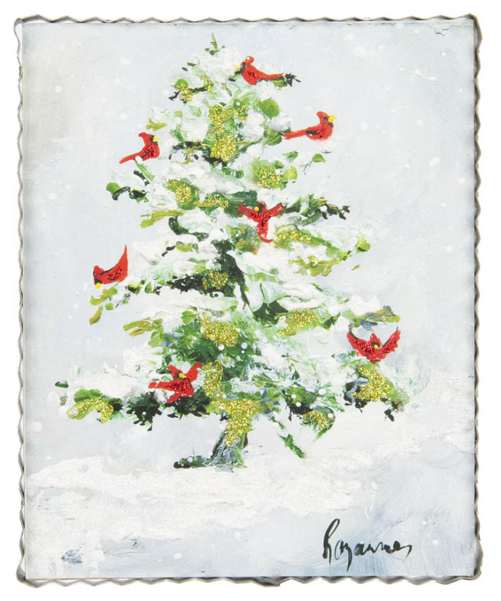 Snowy Cardinal Tree Print