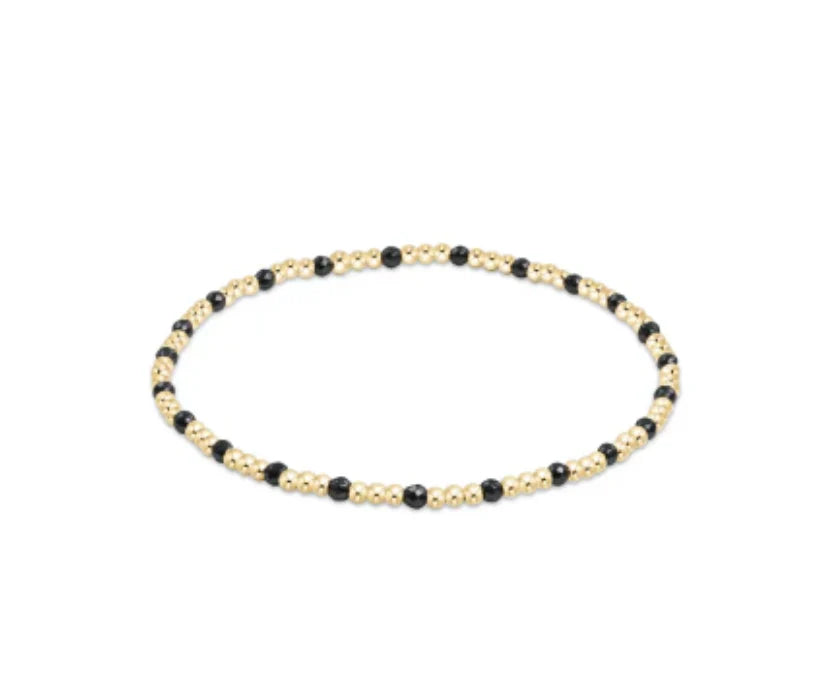 Enewton | Gemston GOld Sincerity Pattern 2mm Bead Bracelet - Faceted Hematite