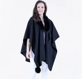 Originals USA | Plush Vegan Fur Trim Ruana
