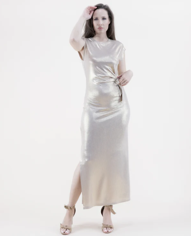 Original USA | Metallic Jewel Side Knot Dress