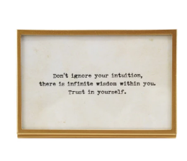 Metal & Glass Frame w/ Easel & Saying