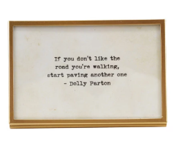 Metal & Glass Frame w/ Easel & Saying