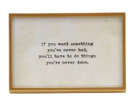 Metal & Glass Frame w/ Easel & Saying