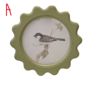 Wall Décor with Vintage Reproduction Bird on Branch