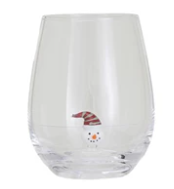 Stemless Wine Glass with Holiday Figure Inside