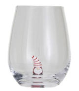 Stemless Wine Glass with Holiday Figure Inside
