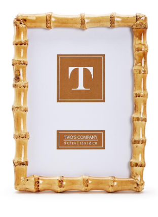 Two's Company | Blonde Natural Bamboo Finish Photo Frame