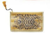 Cotton Voile Printed Zip Pouch with Interior Coating – Tiger Tassel Design