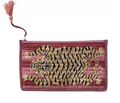 Cotton Voile Printed Zip Pouch with Interior Coating – Tiger Tassel Design