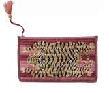 Cotton Voile Printed Zip Pouch with Interior Coating – Tiger Tassel Design
