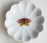 Stoneware Fluted Dish w/ Insect