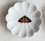 Stoneware Fluted Dish w/ Insect