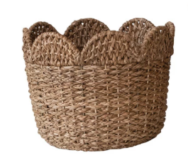 Braided Bankuan & Rattan Baskets w/ Scalloped Edge