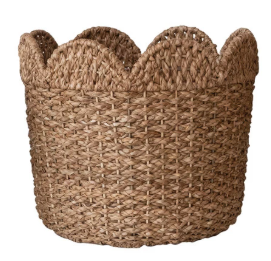 Braided Bankuan & Rattan Baskets w/ Scalloped Edge