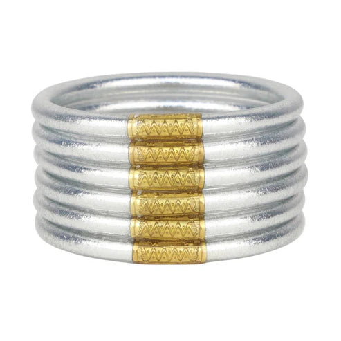 BuDhaGirl | Silver All Weather Bangles®  - Serenity Prayer