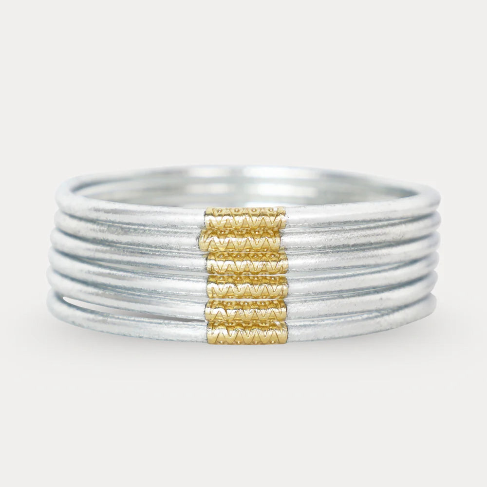 BuDhaGirl | Silver Lumine All Weather Bangles - Set of 6