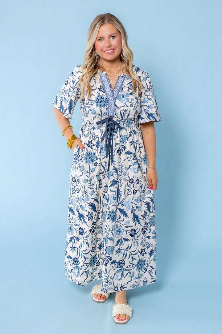 Spartina | Meghan Midi Dress Hamilton Floral Block