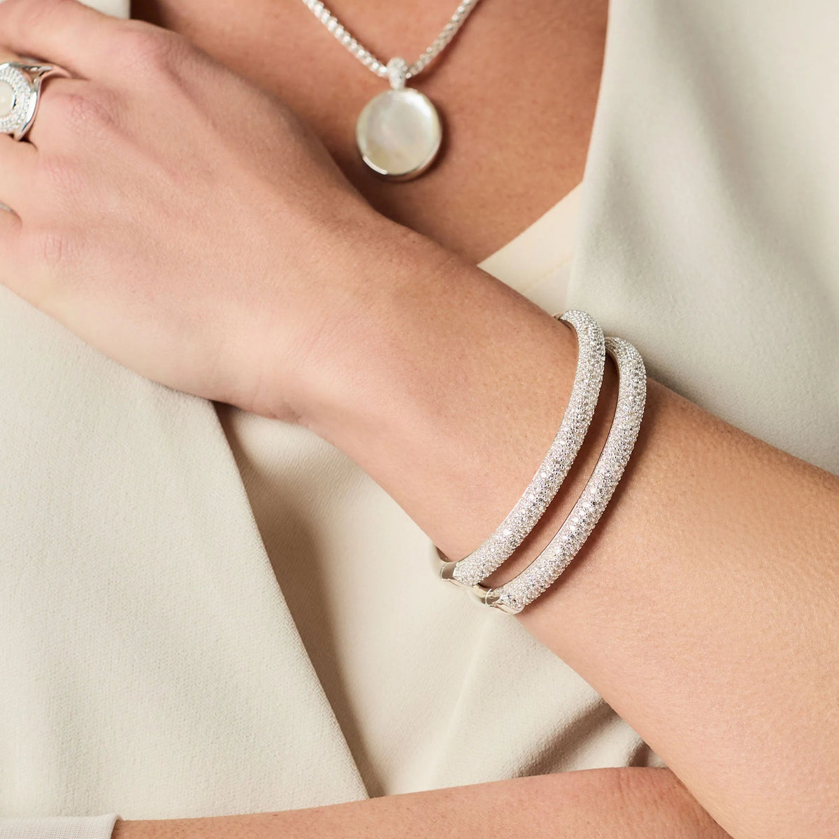 Julie Vos | Stardust Hinge Bangle - Silver