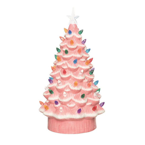 Lighted Pink Retro Tree